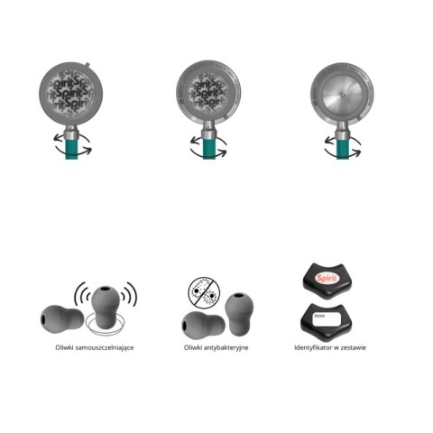 Stetoskop Spirit internistyczno-pediatryczny CK-S631FR zieleń morska