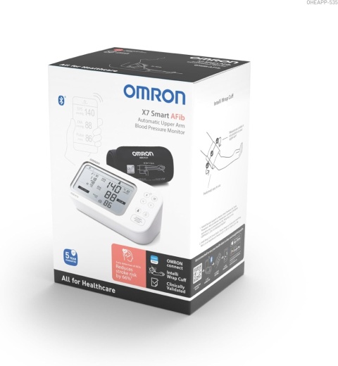 Ciśnieniomierz OMRON X7 Smart AFib | Profesjonalne monitorowanie ciśnienia z wykrywaniem migotania przedsionków