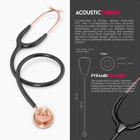 Stetoskop internistyczny MDF MD One 777 różowe złoto