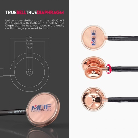 Stetoskop internistyczny MDF MD One 777 różowe złoto