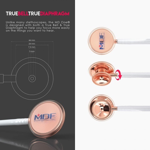 Stetoskop internistyczny MDF MD One 777 różowe złoto