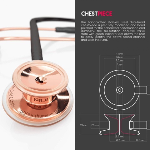 Stetoskop internistyczny MDF MD One 777 różowe złoto