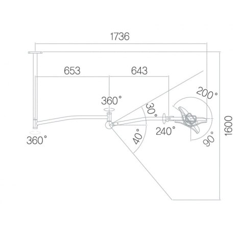 Lampa zabiegowo-operacyjna S200DC dwuczaszowa bezcieniowa sufitowa