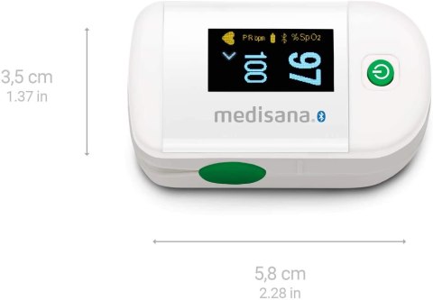 Pulsoksymetr Medisana PM 100 Connect z Bluetooth i wyświetlaczem OLED